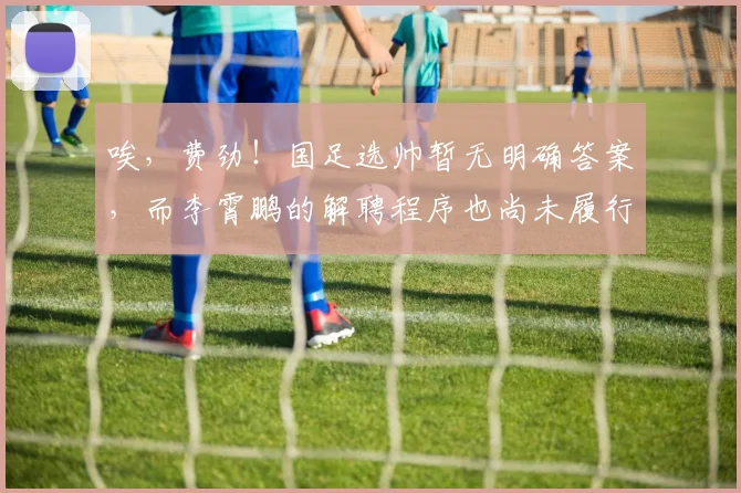 唉，费劲！国足选帅暂无明确答案，而李霄鹏的解聘程序也尚未履行